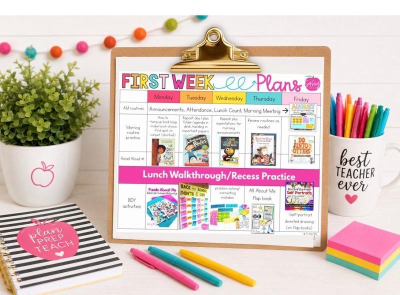 Week 1 Lessons First Week of School Lesson Plans (FREE Printable Plans!) - The Sassy Apple