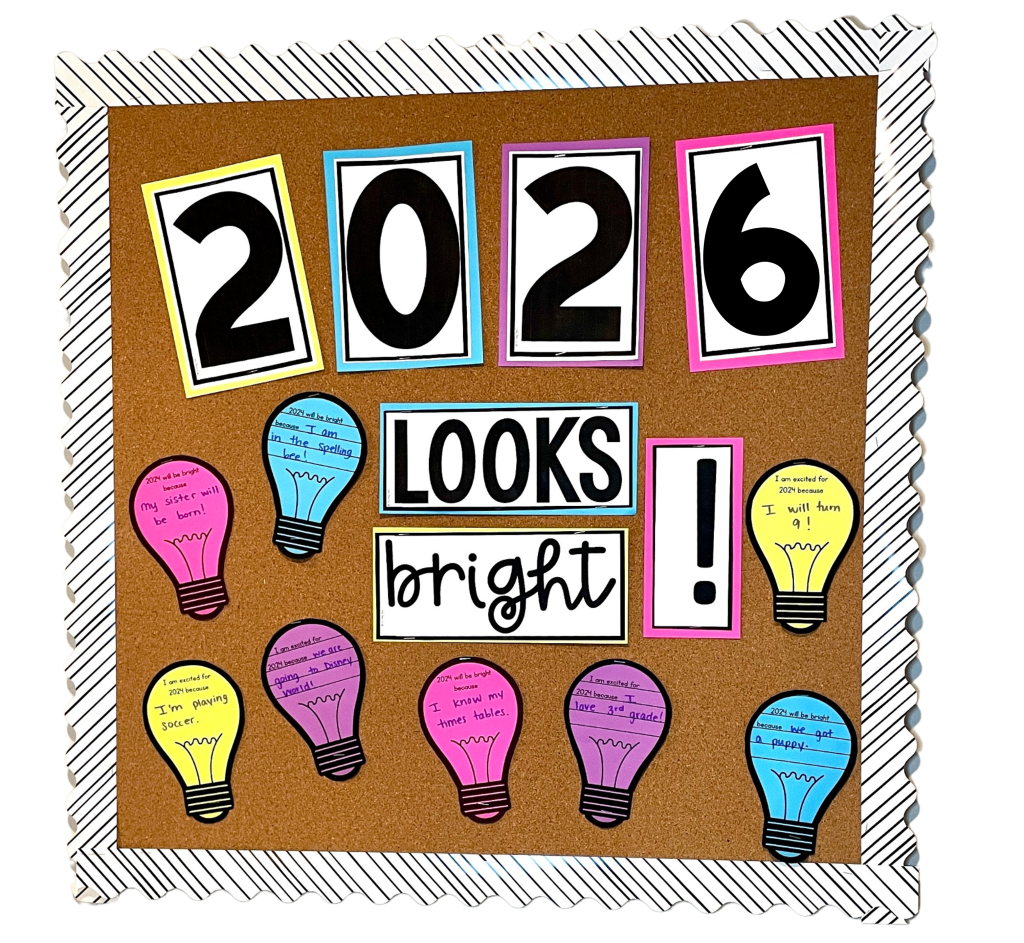 new year resolution writing bulletin board