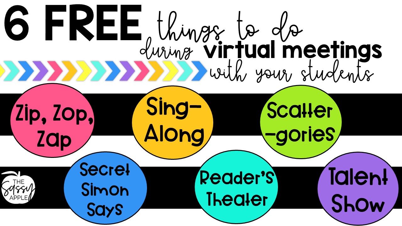 Free Games & Activities for Virtual Class Meetings - The Sassy Apple   Digital learning activities, Digital learning classroom, Teaching technology