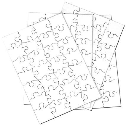 Inovart Puzzle-It Blank Puzzles 28 Piece 5-1/2&quot; x 8&quot; - 24 Per Package