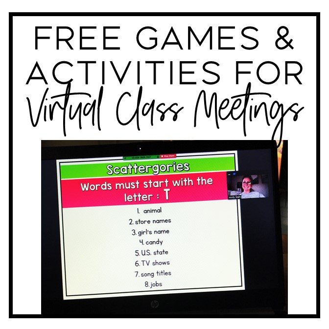 Free Games & Activities for Virtual Class Meetings - The Sassy Apple   Digital learning activities, Digital learning classroom, Teaching technology