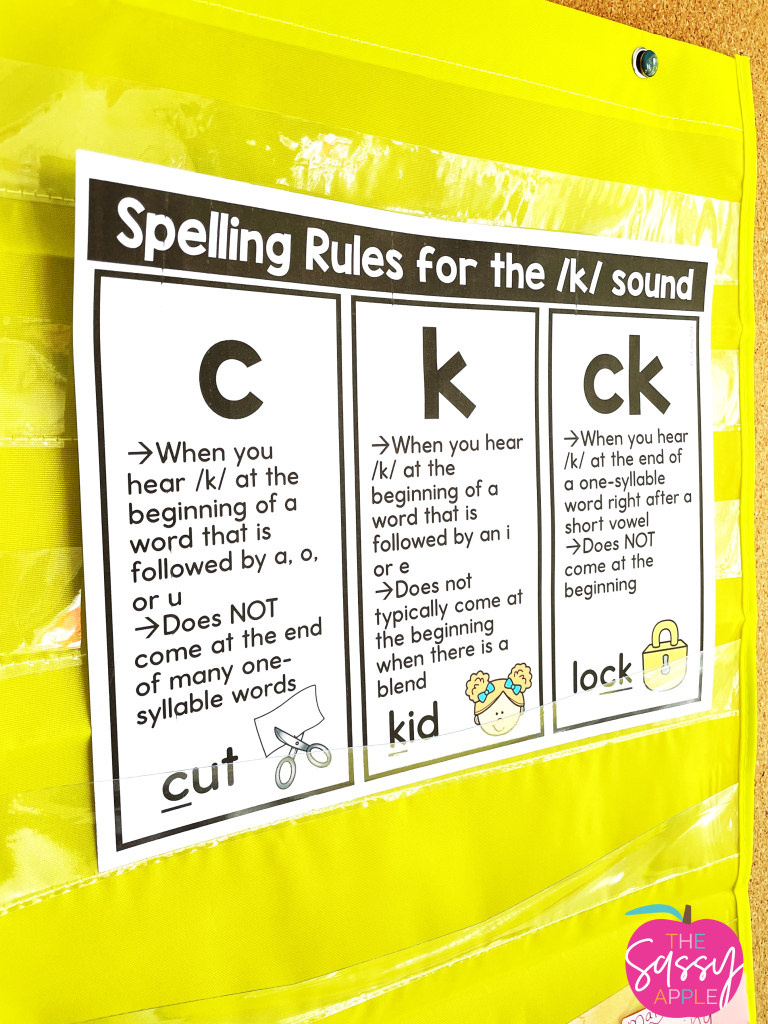 Effectively Teach Spelling Rules for C, K, and Digraph CK - The Sassy Apple