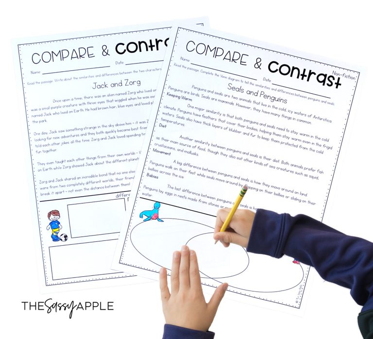 4 Steps to Successfully Teach Compare and Contrast - The Sassy Apple