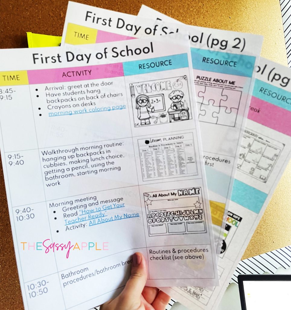 2nd grade first day lesson plans