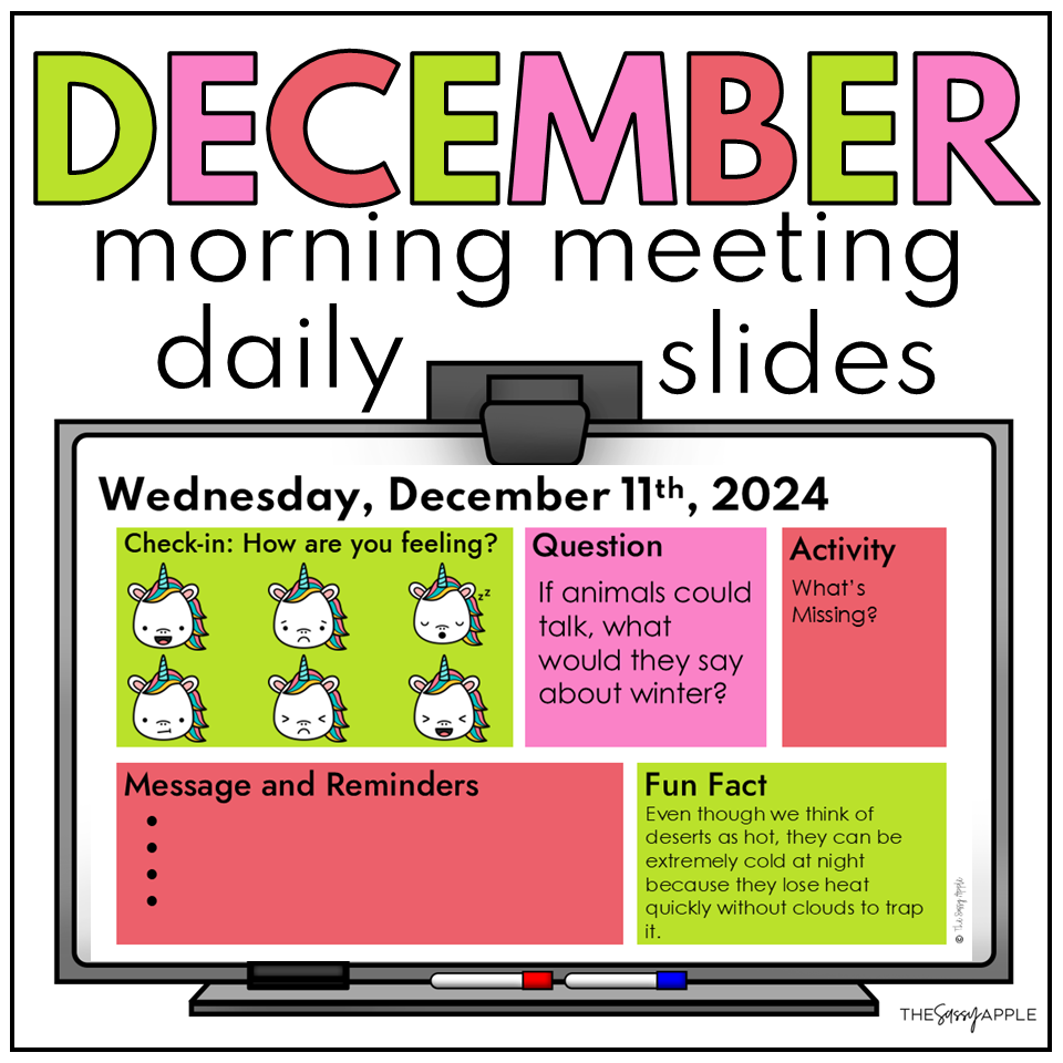 morning meeting slides december