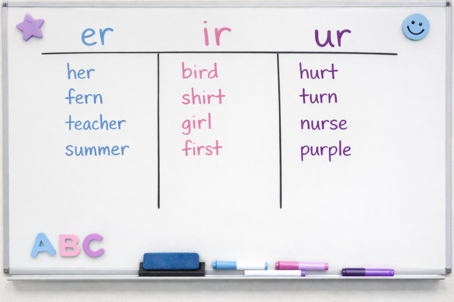 r-controlled vowels sorting