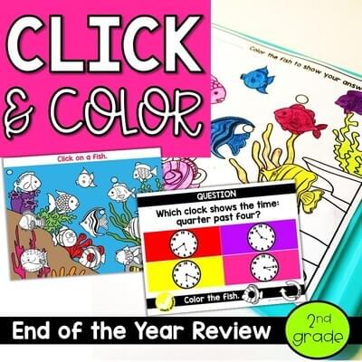 End of the Year Review for 2nd grade Questions Coloring Sheet