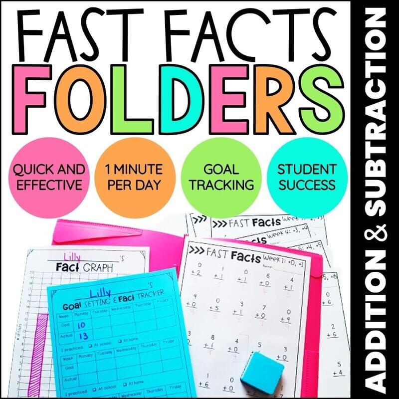 Math Fact Fluency Folders Addition and Subtraction Daily Practice Bundle