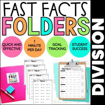 Division Daily Practice Math Fact Fluency Worksheets Fast Facts Folders