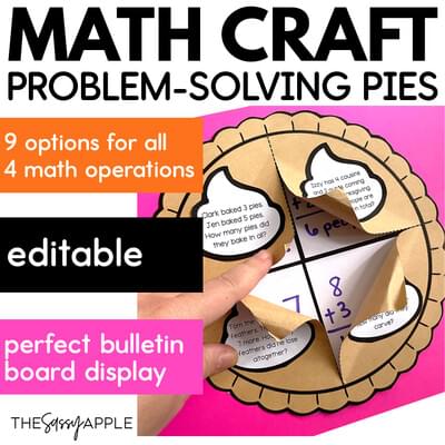 Problem-Solving Pies November Math Craft Activity