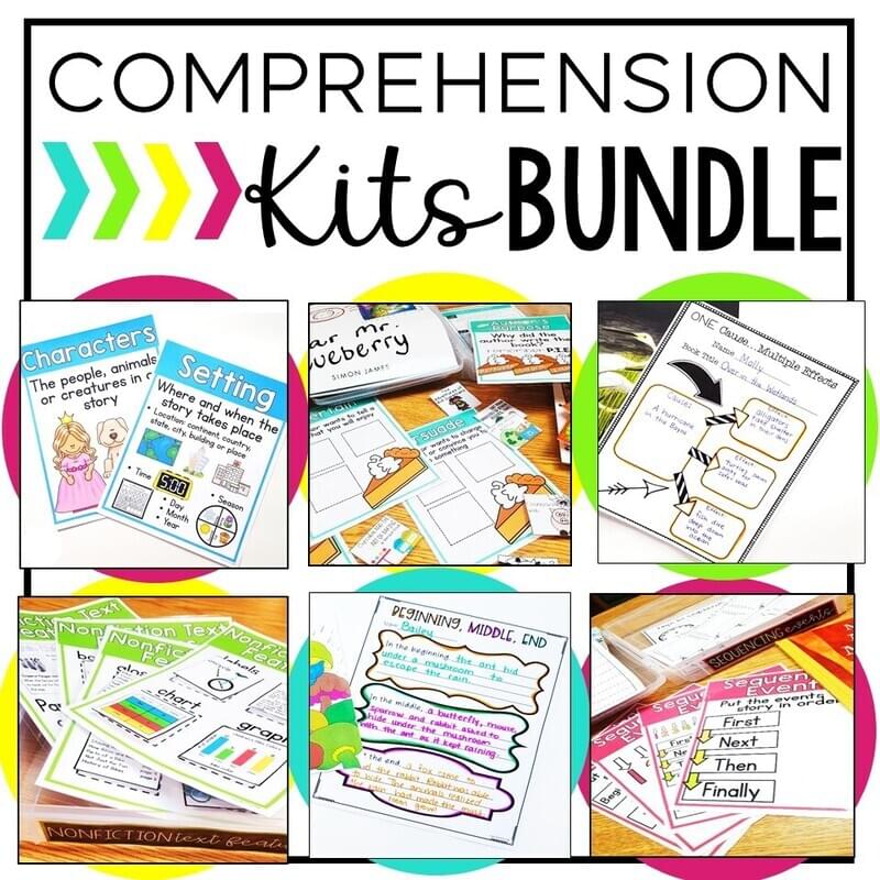 Reading Comprehension Strategies Skills Activities Graphic Organizers BUNDLE