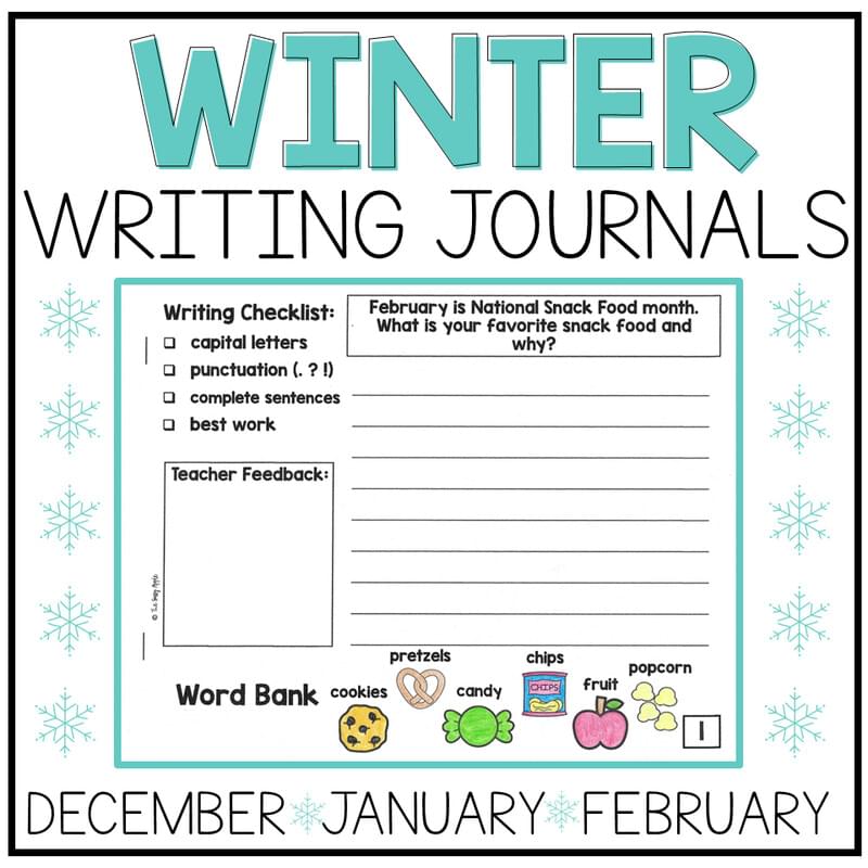 Winter Writing Journals | December January February | 60 Writing Prompts