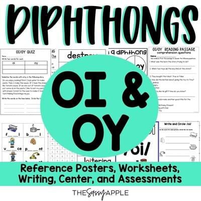 Diphthongs OI & OY Activities Worksheets Reading Writing Comprehension
