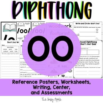 Diphthong Short OO Activities Worksheets Reading Writing