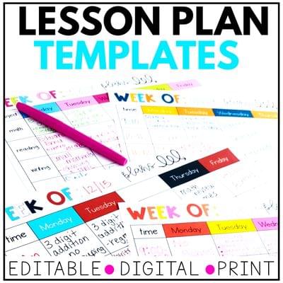 Digital Editable Weekly Lesson Plans 30+ templates in PowerPoint Google Slides